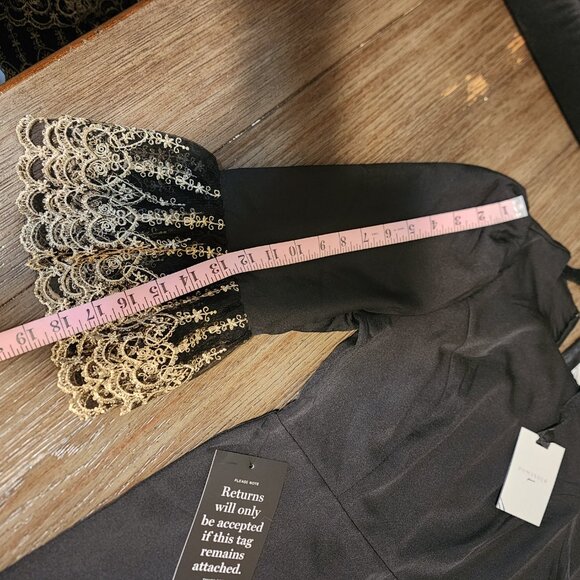 Pomander Place Black Lillith Dress NWT Gold Med - Picture 4 of 10